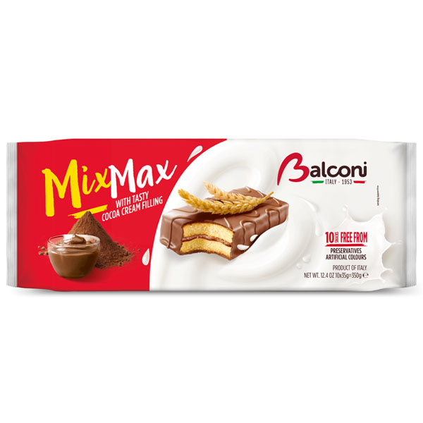 Mix Max – csokoládékrémes piskótaszelet kakaós bevonattal